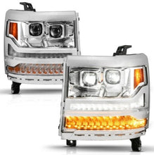 Load image into Gallery viewer, ANZO 16-18 Chevy Silverado 1500 (Factory HID Models ONLY) Full LED Proj Headlights Chrome - Pair 111623A