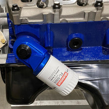 Load image into Gallery viewer, Ford Racing Push Rod V8 90 Degree Billet Oil Filter Adapter M-6880-B50