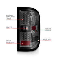 Load image into Gallery viewer, ANZO 15-19 Chevy Silverado 2500HD/3500HD (Halgn Only) LED Tail Lights w/Smoke Light Bar &amp; Clear Lens 311426