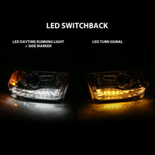Load image into Gallery viewer, ANZO 2009-2018 Dodge Ram 1500 Projector Plank Style Switchback H.L Halo Chrome Amber (OE Style) 111440
