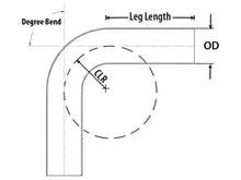 Load image into Gallery viewer, HPS Performance Products HPS 3-1/4" OD 15 Degree Bend 6061 Aluminum Elbow Pipe Tubing 16 Gauge w/ 3 1/2" CLR