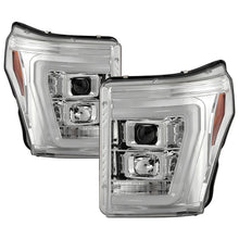 Load image into Gallery viewer, Spyder Ford F250/350/450 11-16 V2 High-Power LED Headlights-White Light Bar-Chrome PRO-YD-FS11V2PL-C 5087881
