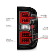 Load image into Gallery viewer, ANZO 15-19 Chevy Silverado 2500HD/3500HD (Halgn Only) LED Tail Lights w/Black Light Bar &amp; Clear Lens 311425