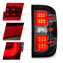 Load image into Gallery viewer, ANZO 15-19 Chevy Silverado 2500HD/3500HD (Halgn Only) LED Tail Lights w/Black Light Bar &amp; Clear Lens 311425