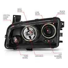 Load image into Gallery viewer, Anzo 2006-2010 Dodge Charger Projector Headlights w/ Halo Chrome (CCFL)