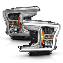Load image into Gallery viewer, ANZO 2018-2019 Ford F-150 Projector Plank Style H.L. Chrome Amber (Without Switchback) 111468