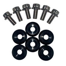 Load image into Gallery viewer, BLOX Racing New Fender Washers Kit M6 12pt - 6pc Large Diameter Black BXAC-00311-BK