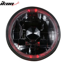Load image into Gallery viewer, Universal 2PCS 5" Round Headlights Angel Eye Crystal Clear Red Halo