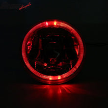 Load image into Gallery viewer, Universal 2PCS 5" Round Headlights Angel Eye Crystal Clear Red Halo