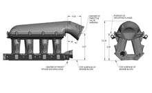Load image into Gallery viewer, 8.2" SBF Ford Hi-Ram Intake Manifold with 95mm LS Throttle Body Flange Top. Black Finish