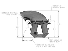 Load image into Gallery viewer, 8.2" SBF Ford Hi-Ram Intake Manifold with 105mm 1986-95 Ford 5.0 Throttle Body Flange Side Mount Top. Black