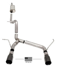 Load image into Gallery viewer, Corsa 07-18 Jeep Wrangler JKU 3.6L/3.8L 2.75in Sport Cat-Back Exhaust w/ 4in American Flag  BlacTips 21122BLKUSA