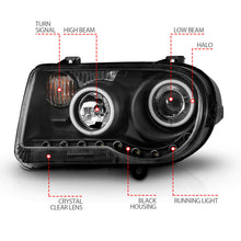 Load image into Gallery viewer, Anzo 2005-2010 Chrysler 300C Projector Headlights w/ Halo Black (CCFL) G2