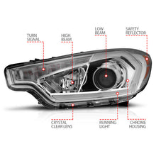 Load image into Gallery viewer, ANZO 2014-2016 Kia Forte Projector Headlights w/ Light Bar Chrome Housing 121561