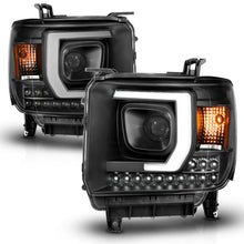Load image into Gallery viewer, ANZO 2014-2015 Gmc Sierra 1500HD Projector Plank Style Headlight Black W/ Drl 111450