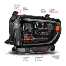 Load image into Gallery viewer, ANZO 2014-2017 Toyota Tundra LED Crystal Headlights w/ Switchback Black Housing w/ DRL 111531
