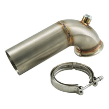 Load image into Gallery viewer, 3" Downpipe V Band Turbo 304 Stainless 90 3.55 inch/90mm OD Exhaust Flange O2 Bung Garrett Turbo