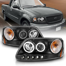 Load image into Gallery viewer, Anzo 1997-2003 Ford F-150 Projector Headlights w/ Halo Black (CCFL)