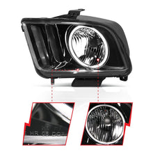 Load image into Gallery viewer, Anzo 2005-2009 Ford Mustang Crystal Headlights w/ Halo Black (CCFL)