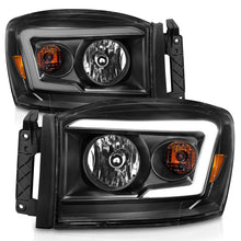 Load image into Gallery viewer, Anzo 06-09 Dodge RAM 1500/2500/3500 Headlights Black Housing/Clear Lens (w/ Light Bars) 111524