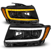 Load image into Gallery viewer, ANZO 11-13 Jeep Grand Cherokee (Factory Halogen Only) Projector Headlights w/Light Bar Swtchbk Black 111568