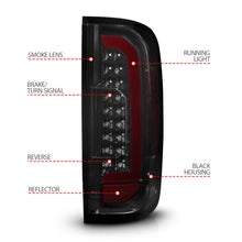 Load image into Gallery viewer, ANZO 15-21 Chevrolet Colorado Full LED Tail Lights w/ Red Lightbar Black Housing Smoke Lens 311433
