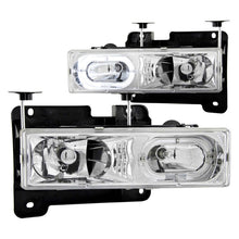 Load image into Gallery viewer, Anzo Chrome Led Halo Crystal Headlights 1992-1999 Chevy Suburban