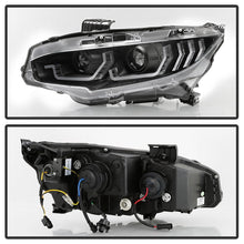 Load image into Gallery viewer, Spyder 16-18 Honda Civic 4Dr w/LED Seq Turn Sig Lights Proj Headlight - Black - PRO-YD-HC16-SEQ-BK 5086099