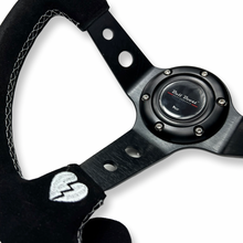 Load image into Gallery viewer, Suede Deep Dish Steering Wheel + Short Hub Adapter Kit For Cadillac Corvette Suburban Neon