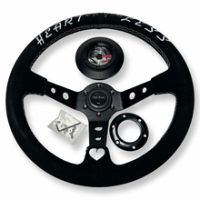 Load image into Gallery viewer, Suede Aluminum Steering Wheel + Billet Short Hub Adapter Kit For Civic Integra Accord