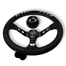 Load image into Gallery viewer, Suede Deep Dish Steering Wheel + Short Hub Adapter Kit For Cadillac Corvette Suburban Neon