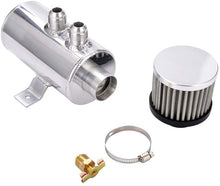 Load image into Gallery viewer, Universal Polished Oil Catch Can 2 Port -10AN Breather 750mL Baffle Tank