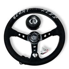 Load image into Gallery viewer, Suede Deep Dish Steering Wheel + Short Hub Adapter Kit For Cadillac Corvette Suburban Neon