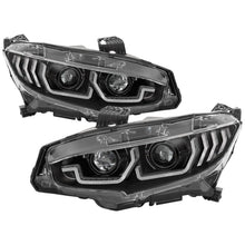 Load image into Gallery viewer, Spyder Honda Civic 16-18 2DR/4DR/Hatchback Headlight Black PRO-YD-HC16PL-SEQ-BK 5087539
