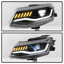 Load image into Gallery viewer, Spyder Chevy Camaro 16-18 Halogen Model Full LED Headlights Black PRO-YD-CCAM16HALAP-SEQ-BK 5087317