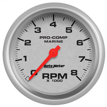 Load image into Gallery viewer, Autometer Marine Silver 3-3/8in 8k RPM Tachometer 200779-33