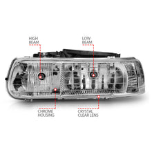 Load image into Gallery viewer, Anzo 1999-2002 Chevrolet Silverado 1500 Crystal Headlights Chrome