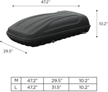 Load image into Gallery viewer, 3D MAXpider 47.2in x 31.5in x 10.2in Large 3D Shell Roof Box W/ Tie-Down System - Black B07H7C4BHR
