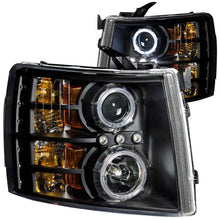 Load image into Gallery viewer, Anzo 2007-2013 Chevrolet Silverado 1500 Projector Headlights w/ Halo Black
