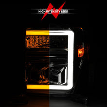 Load image into Gallery viewer, ANZO 08-10 Ford F-250 - F-550 Super Duty Projector Headlights w/ Light Bar Switchback Chrome Housing 111587