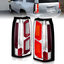 Load image into Gallery viewer, ANZO 2015-2020 Chevrolet Tahoe LED Tail Lights w/ Light Bar Chrome Housing Clear Lens 311376