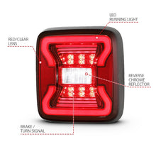 Load image into Gallery viewer, ANZO 18-19 Jeep Wrangler JL LED Taillights Black 311295