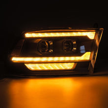 Load image into Gallery viewer, AlphaRex 09-18 Dodge Ram 2500 LUXX LED Proj Headlights Plank Style Blk w/Activ Light/Seq Signal/DRL 880558 *Discontinued