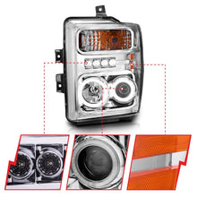 Load image into Gallery viewer, Anzo 2008-2010 Ford F-250 Projector Headlights w/ Halo Chrome (CCFL)