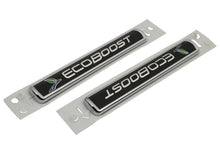 Load image into Gallery viewer, Ford Racing Black/Silver EcoBoost Emblem 3-1/2in x 9/16in - Set of 2 M-1447-EBBLK