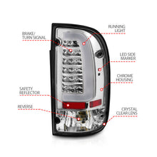 Load image into Gallery viewer, ANZO 1995-2004 Toyota Tacoma LED Taillights Chrome Housing Clear Lens (Pair) 311355
