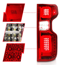 Load image into Gallery viewer, ANZO 19-21 Chevy Silverado Full LED Tailights Chrome Housing Red/Clear Lens G2 (w/C Light Bars) 311416