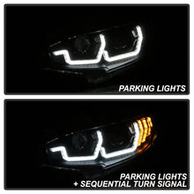 Load image into Gallery viewer, Spyder 16-18 Honda Civic 4Dr w/LED Seq Turn Sig Lights Proj Headlight - Black - PRO-YD-HC16-SEQ-BK 5086099