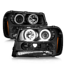 Load image into Gallery viewer, ANZO 02-09 Chevrolet Trailblazer (Will Not Fit 06-09 LT) Projector Headlights w/Halo Black Housing 111572