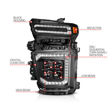 Load image into Gallery viewer, ANZO Z-Series 20-23 Chevy Silverado 2500/3500 Z-Series Full LED Proj Headlights Black - Driver Side 111619X-L